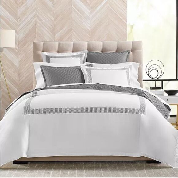 Hudson Park Other - Hudson Park Collection 500TC Embroidered Geo Duvet Cover Twin Pima Cotton, New